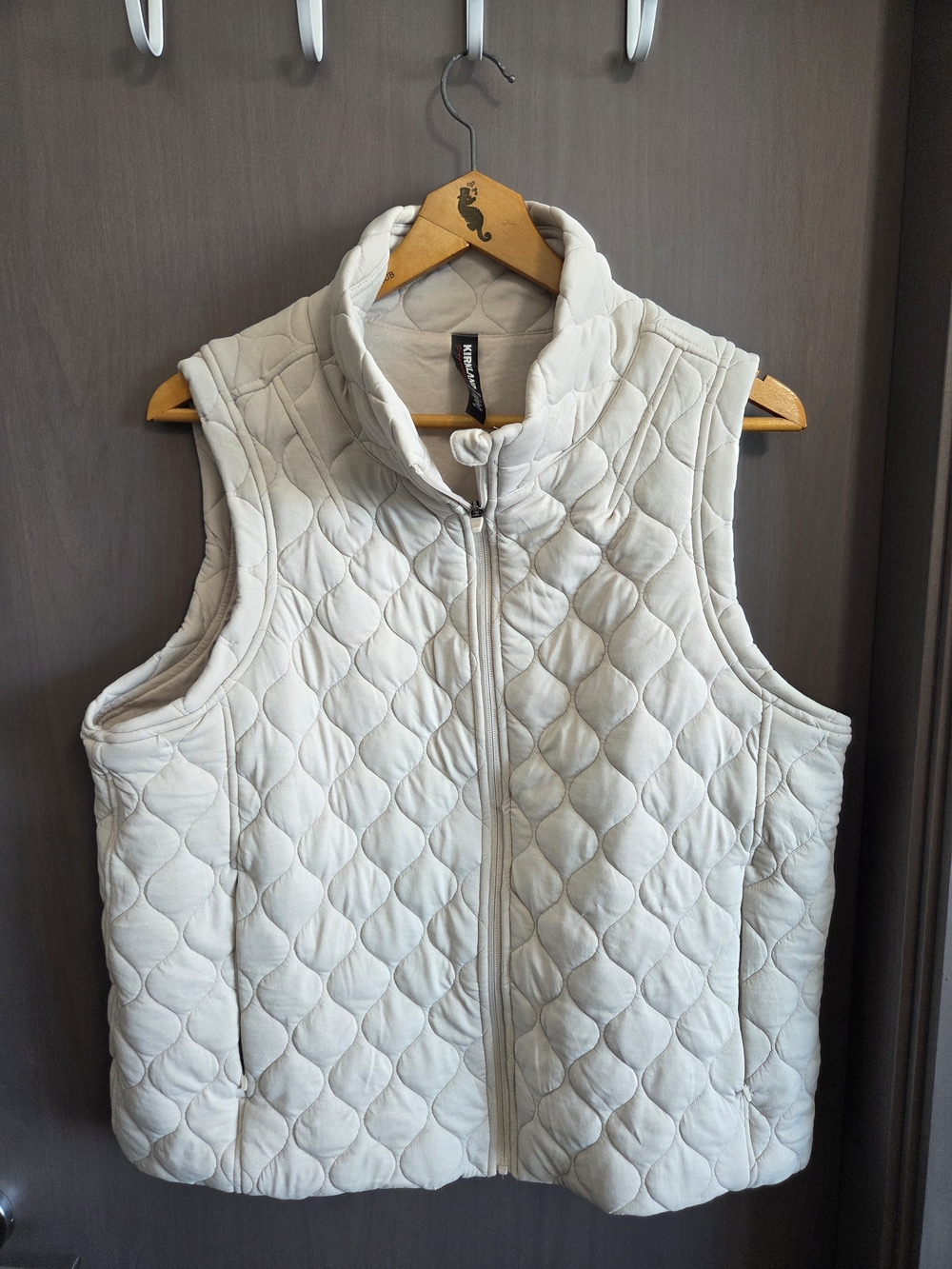 Kirkland Signature Women's Ottoman Active Full Zip Jacket Vest - Cream